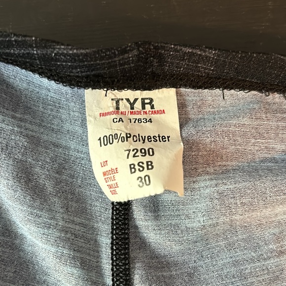 TYR Square Swimsuit Size 30 (small) Black Grey Heathered - Picture 3 of 4